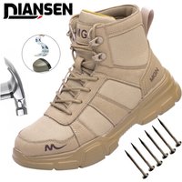 Steel Toe Cap Non Slip Industrial Shoes Men Safety Shoes Anti-Scalding Anti-Smash Anti-Puncture Light Breathable Work Boots