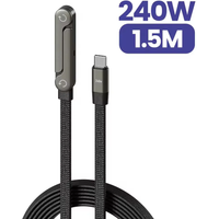 2-in-1 65W/240W Cable High-speed Quick Charging USB Type C Cable Wire with Folding Phone Stand for IPhone 17 Samsung Xiaomi 1pcs