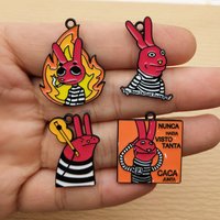 10pcs Anime Cartoon Charm for Jewelry Making Earring Bracelet Keychain Pendant Diy Craft Accessories Alloy Metal Black Plated