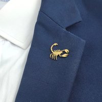 Unique 18K gold-plated stainless steel brooch: cool scorpion design, fashionable lapel pin