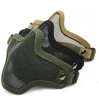 Tactical Metal Steel Mesh Mask Half Face Net Mesh Hunting Tactical Protective Mask Protective Elastic Mask