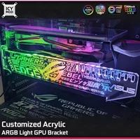 ICY MOD Customized VGA Bracket ARGB Light 28cm Custom Acrylic Horizontal Support 5V3Pin / 12V4pin Anti Bending AURA SYNC PC MOD