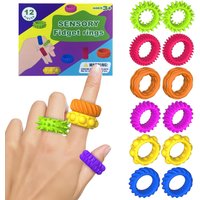 Fidget Toys for Kids,Sensory Toys for Autism,12 Pcs Finger Rings Texture Stress Finger Toys for Kids Autism Calming , Fidget Rin