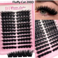 HBZGTLAD 12 rows 5D fluffy eyelash bundle 120D/160D/200D thick D-roll eyelash bundle extension line left/right single eyelash ca