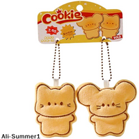 1/2Pcs Cute Cartoon Simulation Biscuit Bear Plush Pendant Keychain Kawaii Stuffed Doll Backpack Pendant Decorative Accessories