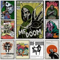 Singer Rapper M-MF Doom Poster Decorative Wall Art Stickers Mural Photo Print for Home Living Room Hallway Decor
