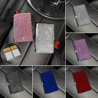 Diamond-encrusted Cigarette Case, Metal Embossed Diamond-encrusted Stainless Steel Portable High-end Women's Cigarette Case