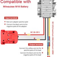 18V to 12V Step Down Converter for Milwaukee M18 Battery DC Voltage Reducer Transformer 12V 10A 120W Buck Converter with Over Di