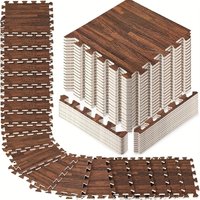 36 Pieces Wood Style Puzzle Floor Mats Interlocking Foam Tiles Durable Non Slip Flooring for Bedroom and Living Space