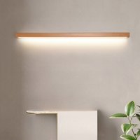 Japanese Style Long Solid Wood Wall Lamp, Nordic Full Spectrum Household Lighting Fixture for Bedroom Bedside Living Room