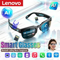 Lenovo HOT BT Audio Smart Glasses 150+ Language Real-Time Translation Bone-Conduction Music Glasses for Men Women Sports Running