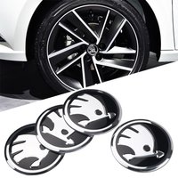 4Pcs 56MM Car Aluminum Logo Wheel Center Hub Caps Stickers For Skoda Octavia A5 3 2 VRS Vision Kodiaq Rapid Fabia VII Superb RS