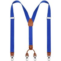 Adjustable Strap Clip Cowhide Leather Suspenders 4 Hooks Y Shape Elastic Braces Wedding Casual 2.5cm Width Trouser Straps Belt