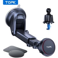 TOPK Universal Car Holder For Mobile Phone Holder Stand in Car Mount Phone Holder For Car 360 Degree Magnetic Car Phone Holder