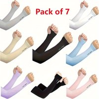 7-piece summer refreshing sleeve gloves for women and men, ice silk arm guards, ice silk sleeves, women's ice sleeves