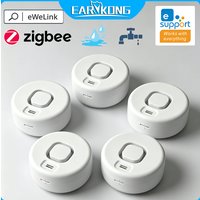 eWeLink Zigbee Water Leak Detector Home Kitchen Drip Safety Sensor High Decibel Sound Alarm APP Remote Alert Works With Gateway