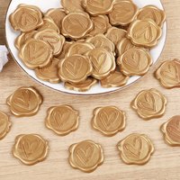 10pcs Heart-Shaped Wax Seal Stickers Self-Adhesive Golden Envelope Seals for Weddings, Parties, Birthdays, Christmas Decoration