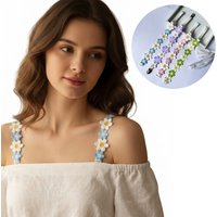 1 Pair Removable Floral Bra Straps Anti-slip Adjustable Flower Shoulder Straps Elastic Polyester Floral Shoulder Belts for Dress