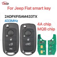 Leo FCC:2ADPXFI5AM433TX Original4A/MQB48 433MHz SIP22 Blade Car Flip Remote Key for JEEP Fiat 500X Egea Tipo Toro Crono 2016+