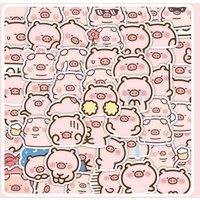 100Pcs Cute Pink Pig Sticker Pack, Kawaii Multi-Expression Cartoon Pig Decals for Journaling, DIY Crafts & Aesthetic Decor