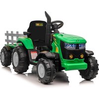 12V Electric Tractor with Trailer Music Horn and USB Functions Kids Vehicle with Headlights Suitable for Children