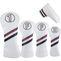 Golf Club #1 #3 #5 Wood Head covers Driver Fairway Woods Cover PU Leather Putter Headcover