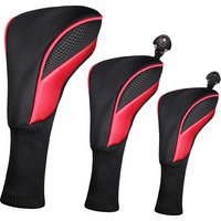 3Pcs/Set of Long-necked Golf Club Head Covers Numbered Wooden Club Head Covers Durable Golf Club Protectors and Golf Accessories