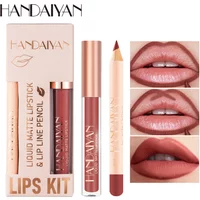 Women's 2-in-1 Lipstick Set with Lip Liner Waterproof Long-lasting Korean Makeup Matte Finish Cosmetics Kit Free Shipping