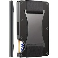 Slim RFID Protection High Quality Card Holder Men Women Aluminum Wallet Elasticity Back Pouch ID Credit Case Unisex Travel Purse
