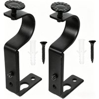 2Pcs Heavy Duty Curtain Rod Bracket, Adjustable 1 Inch Curtain Rod Bracket for Wall