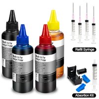 CRTBOTW Refill Dye Ink Kit For Canon HP Epson Brother Printer & Cartridge CISS Ink and refillable Compatible dye ink Eco tank