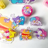 48pcs/lot Sanrio Kuromi Melody Acrylic Clip Cute Photo Craft DIY Decoration Notes Letter Paper Clips Office School Supplies