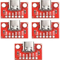 1-5PCS USB Type C Connector Board 3.1 Serial Basic Breakout Female Connector Breakout Board Red Adapter Board