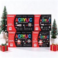 Acrylic Paint Markers 12/60 Colors - Brush Tip Water Based Art Markers for Rock Painting Canvas Wood Glass DIY Crafts