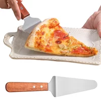 Stainless Steel Pizza Peel Pizza Spatula with Non-Slip Heat-Resistant Handle for Pizza Oven Baking Home Kitchen