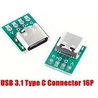 5/10Pcs USB 3.1 Type C Connector 16 Pin Test PCB Board Adapter 16P Connector Socket For Data Line Wire Cable Transfer