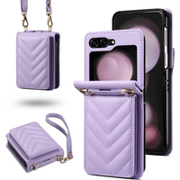 Anti-Knock Wallet Cell Phone Coque Case for Samsung Galaxy Z Flip 5 Flip4 Flip 3 4 Flip5 Flip6 Card Slot Business Leather Cover