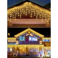 USB Icicle String Lights 4M 8M 100/190 LEDs Christmas Curtain Lights Indoor Outdoor Roof Garden Patio Party Decor