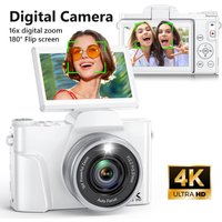 2025 4K 64MP Digital Camera CCD 3‘’180° Flip Screen WIFI Instant Printing Camera 16X Zoom 64GB Card and Battery, Perfect Gift.