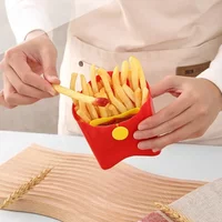 Portable Plastic French Fry Snack Storage Box PP Salad Cup Student Square Salad Bowl