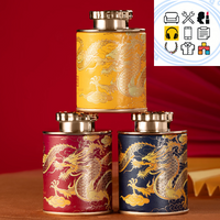 NEW Dragon Mini Empty Tea Tin Can Household Green Black Tea Sealed Jar Portable Travel Small Tea Packaging Box Paper Storage Can