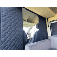 RV Quilted Blackout Winter Insulated Thermal Cab Divider Curtain For Fiat Ducato Peugeot Boxer Citroen Relay 2006+ Ram Promaster