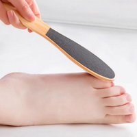 Wooden Handle Double-Sided Foot File Callus Remover - Pedicure Tool for Exfoliating & Smoothing Rough Feet