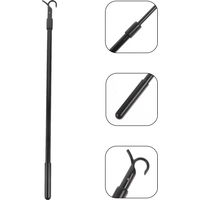 Hooks Curtain Telescopic Rod Drapery Wand Pull Vertical Blind Rods for Drapes Window Opener Pole Black Tilt