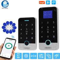 Bluetooth Tuya APP Smart Fingerprint RFID Access Control Keypad Touch IP65 Waterproof 13.56MHz Door Opener Keyless Lock System