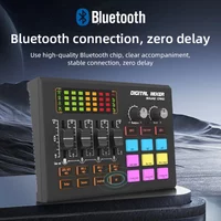 SX10 audio sound card and audio interface, with DJ mixer effects, voice changer, and Bluetooth-supported live singing mixe