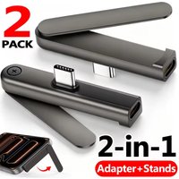 240W 2in1 Fast Charging Cable Adapter with 360° Invisible Phone Stand USB C To Type C Charger Cord Adapter & Foldable Holder