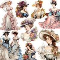20Pcs/Pack Medieval European Court Ladies Sticker DIY Craft Scrapbooking Album Junk Journal Decorative Stickers