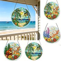 Stained Suncatcher Acrylic Window Hanging Ornament Outdoor Garden Home Wall Decor Pendant Gift