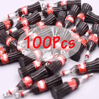 100Pcs Cute 3D Drink Bottle Resin Charms Pendant Handmade Accessories for Jewelry Making DIY Earrings Necklace Keychain Findings